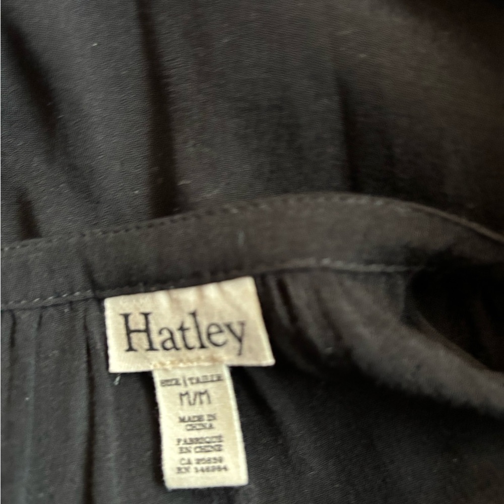 Hatley Black Bishop Sleeve Mid Length Dress w/Pink Detail Size M - Picture 9 of 9